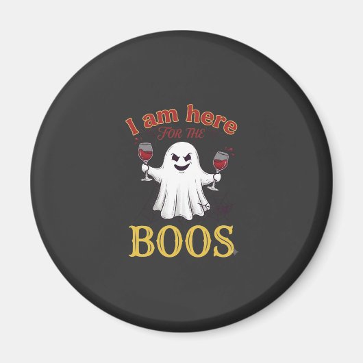 Am Here Boos Halloween-Geist-Weingläser Spinne W Magnet (Vorne)
