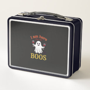 Am Here Boos Halloween-Geist-Weingläser Spinne W Metall Brotdose