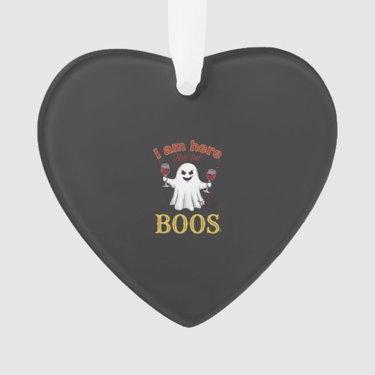 Am Here Boos Halloween-Geist-Weingläser Spinne W Ornament (Vorderseite)