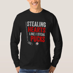 Am Herzen stehlen wie ich Pucks stehle Valentinsta T-Shirt