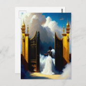 Am Himmel Christliche Schwarzkunst Postkarte (Vorne/Hinten)