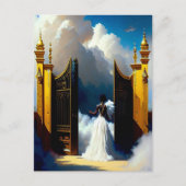 Am Himmel Christliche Schwarzkunst Postkarte (Vorderseite)