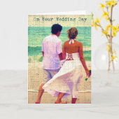 Am Hochzeitstag, Hochzeitsfeier am Strand Karte (Gelbe Blume)