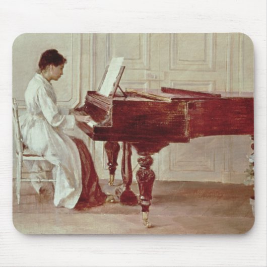 Am Klavier 1887 (Öl auf Leinwand) Mousepad (Vorne)