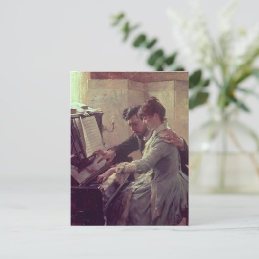 Am Klavier Postkarte (Stehend Vorderseite)