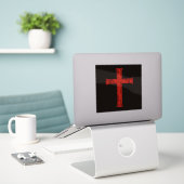 Am Kreuz  Aufkleber (Laptop auf Schreibtisch)