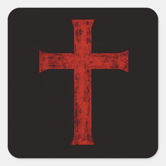 Am Kreuz Quadratischer Aufkleber (Vorderseite)