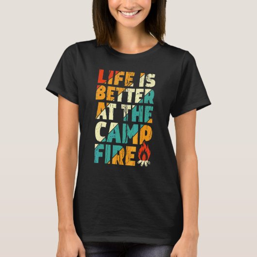 Am Lagerfeuer   Camping Vitange T-Shirt (Vorderseite)