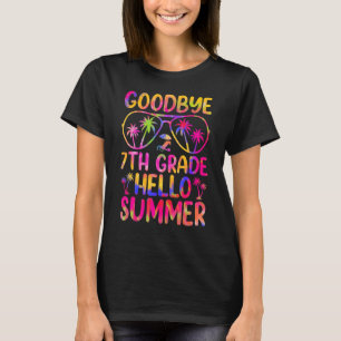 Am letzten Schultag Abschied 7. Schullehrer Hallo T-Shirt