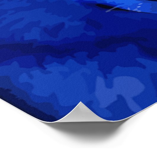 Am Licht des Mondes blauer Wolf-Poster Poster (Ecke)