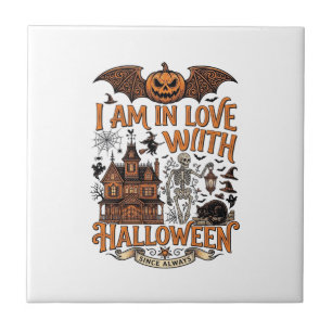 Am Liebe Halloween Spukhaus Skelett Kürbis_1 Fliese