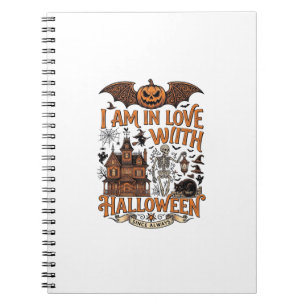Am Liebe Halloween Spukhaus Skelett Kürbis_1 Notizblock