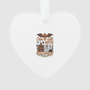 Am Liebe Halloween Spukhaus Skelett Kürbis_1 Ornament