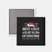 Am liebsten essen Pizza Weihnachts Weihnachtsmatte Magnet (Vorderseite/Rückseite)