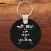 Am liebsten essen Pizza Weihnachts Weihnachtsmatte Schlüsselanhänger (Vorderseite)