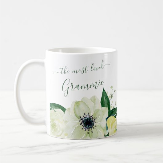 Am liebsten Grammie Hübsche wilde Rose Jäger Green Kaffeetasse (Links)
