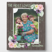 Am liebsten Große Oma Rustikales Holz und Blumen Fotoplatte (Vorderseite)