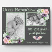 Am liebsten Großmutter - Blumenrahmen B&W Foto Fotoplatte (Vorderseite)