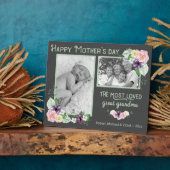 Am liebsten Großmutter - Blumenrahmen B&W Foto Fotoplatte (Seite)