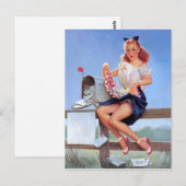 Am Mailbox Pin Up Postkarte (Vorne/Hinten)