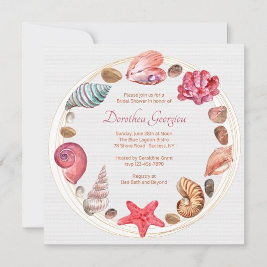 Am Meer Bridal Dusche Einladung (Vorderseite)