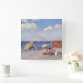 Am Meer | c.1892 Quadratische Wanduhr (Zuhause)