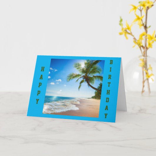 AM MEER FÜR IHRE **GEBURTSTAG** KARTE (Gelbe Blume)