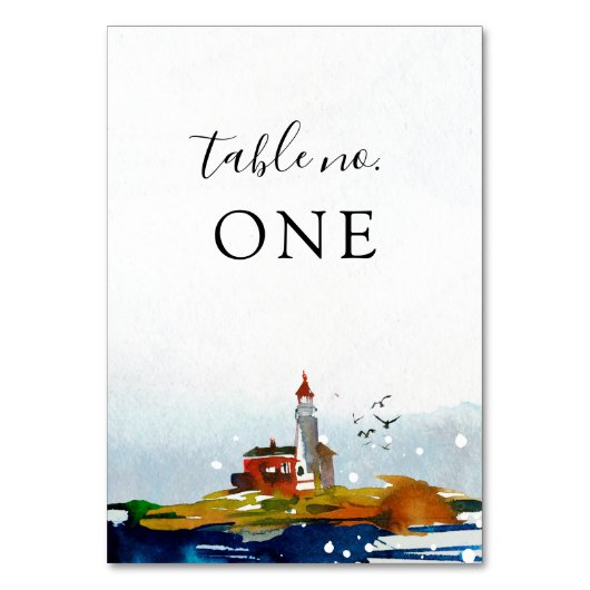 Am Meer Hochzeitskarte Tischnummer (Vorderseite)