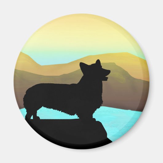Am Meer walisischer Corgi Magnet (Vorne)