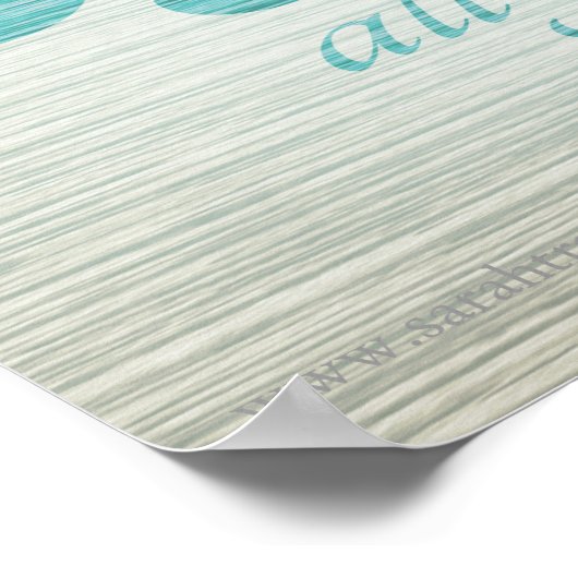 Am Meer waschen alle Ihre Sorgen weg Muscheln druc Poster (Ecke)