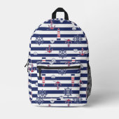 Am Meeresmuster Bedruckter Rucksack (Vorderseite)
