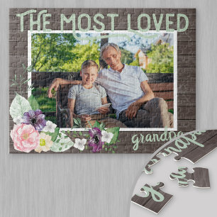 Am meisten geliebter Opa - Rustikaler Holzrahmen Puzzle