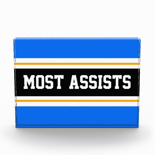 AM MEISTEN UNTERSTÜTZT Athletic Blue Schwarz-weiß  Fotoblock (Vorderseite)