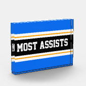 AM MEISTEN UNTERSTÜTZT Athletic Blue Schwarz-weiß  Fotoblock (Links)