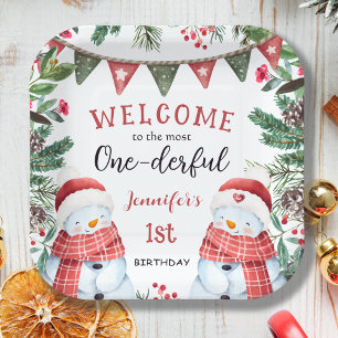 Am meisten WUNDERbar   Schneemann Weihnachten 1. G Pappteller
