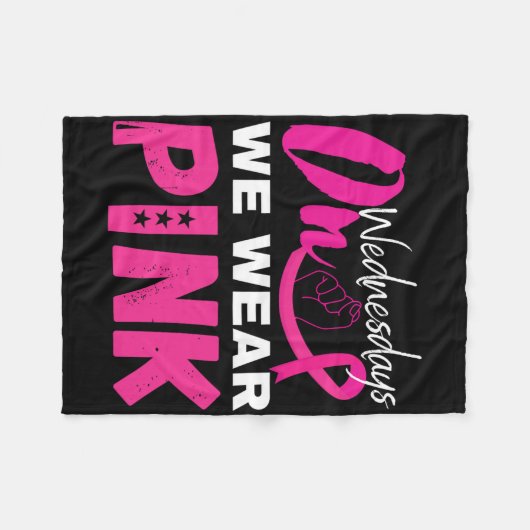 Am Mittwoch tragen wir ein pinkfarbenes Brustkrebs Fleecedecke (Vorderseite (Horizontal))