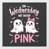 Am Mittwoch tragen wir einen pinkfarbenen, süßen H Fensteraufkleber (Blatt)