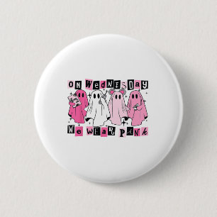 Am Mittwoch tragen wir Niedliches Pink Ghost Hallo Button