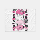 Am Mittwoch tragen wir Niedliches Pink Ghost Hallo Fleecedecke (Vorderseite (Horizontal))