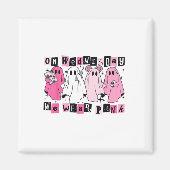 Am Mittwoch tragen wir Niedliches Pink Ghost Hallo Magnet (Vorne)