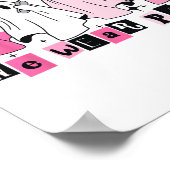 Am Mittwoch tragen wir Niedliches Pink Ghost Hallo Poster (Ecke)