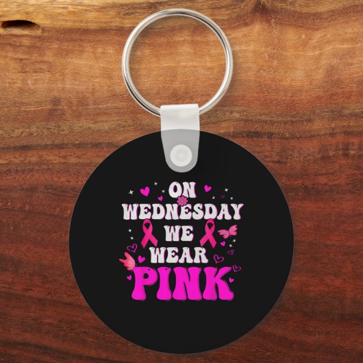 Am Mittwoch tragen wir rosa Ribbon Brustkrebs Awa Schlüsselanhänger (Vorderseite)