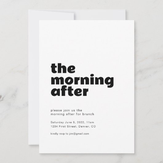 Am Morgen nach der Hochzeit Einladung zum Brunch (Vorderseite)