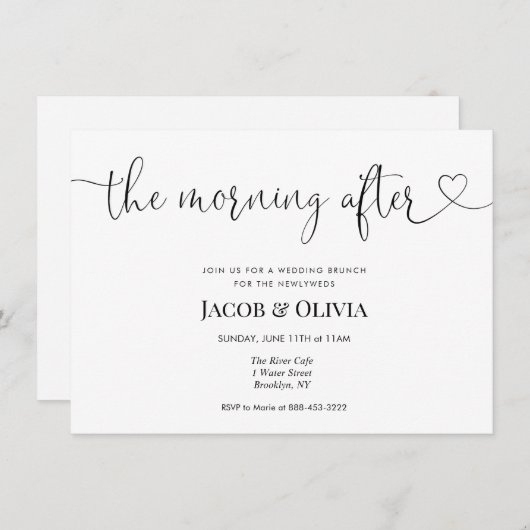 Am Morgen nach der Hochzeit Einladung zum Brunch (Vorne/Hinten)