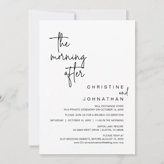 Am Morgen nach der Hochzeitsfeier Invita Einladung (Vorderseite)