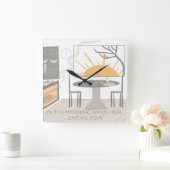 Am Morgen Quadratische Wanduhr (Zuhause)