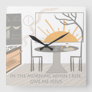Am Morgen Quadratische Wanduhr