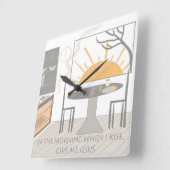Am Morgen Quadratische Wanduhr (Winkel)