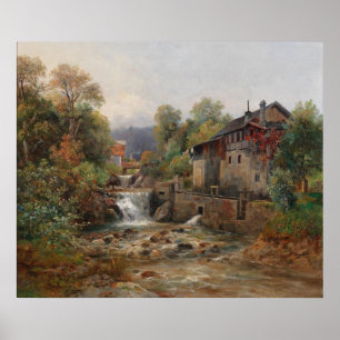 "Am Mühlenbach" (Von der Mill Stream) Poster