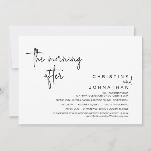 Am Nachmittag, bei Hochzeiten Einladung (Vorderseite)